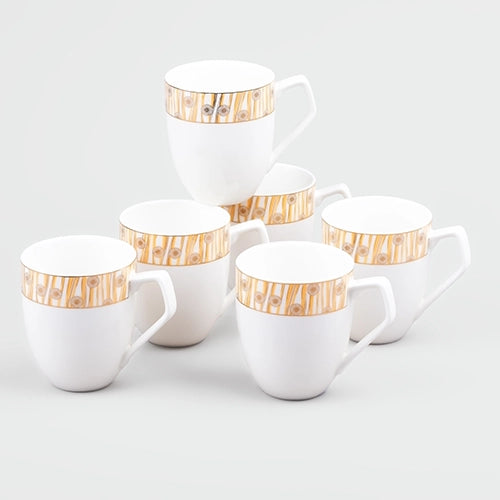 Opulent Gold Printed Tea Cup (Set of 6)