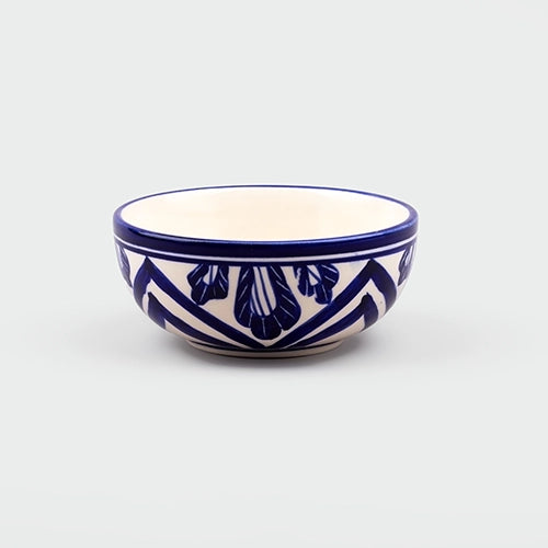 White & Blue Designer Handcrafted Bowl (Set of 6)