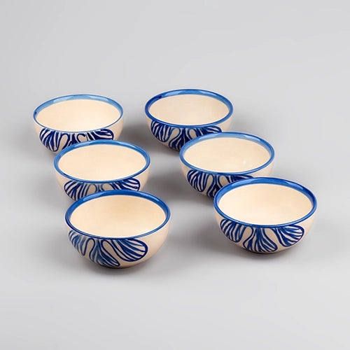 Exotic Blue Toned Ceramic Bowl (Set of 6)