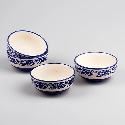 Timeless Blue Blossom Ceramic Bowl (Set of 6)