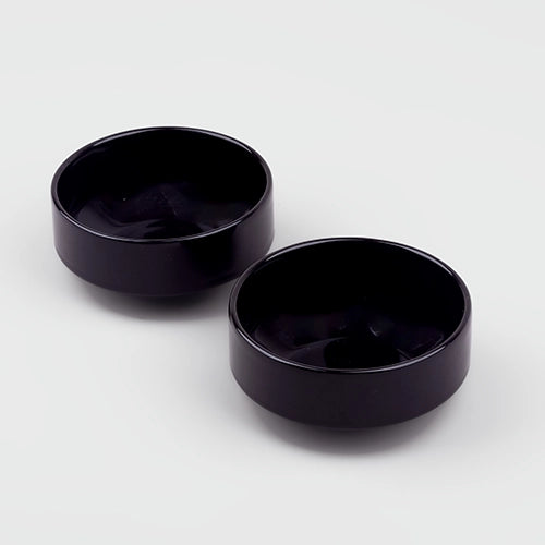 Midnight Glossy Porcelain Black Bowl (Set of 2)