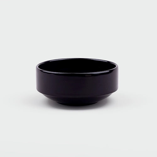 Midnight Glossy Porcelain Black Bowl (Set of 6)