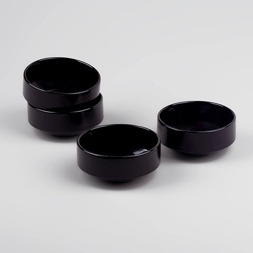 Midnight Glossy Porcelain Black Bowl (Set of 4)
