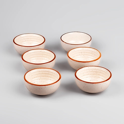 Rustic Brown Ceramic Bowl (Set of 6)