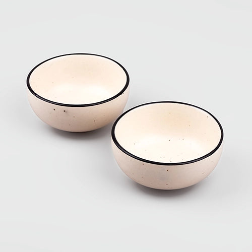 Elegant Black Matte Ceramic Serving Bowl (Set of 4)