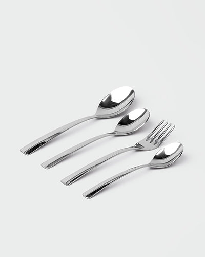 Sleek Silver Cutlery Stand Set