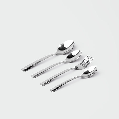 Sleek Silver Cutlery Stand Set