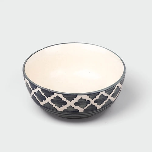 Grey White Moroccan Elegance Bowls (Set of 4)
