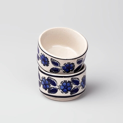 Handpainted Floral Ceramic Chutney Bowl (Set of 2)