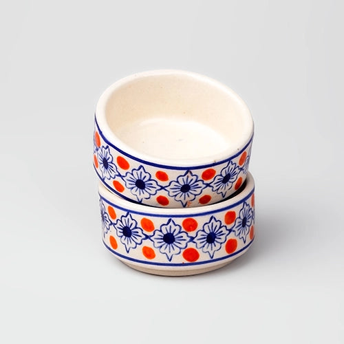 Whimsical Blue & White Chutney Bowl (Set of 2)