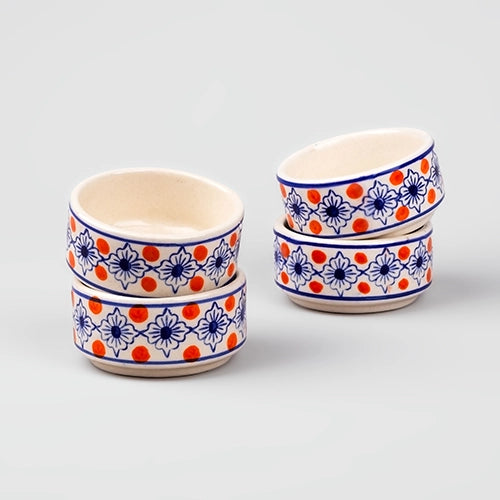 Whimsical Blue & White Chutney Bowl (Set of 4)