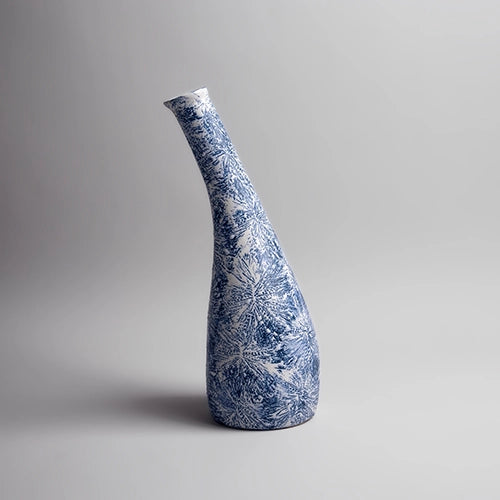 Indigo Textured Flower Vase