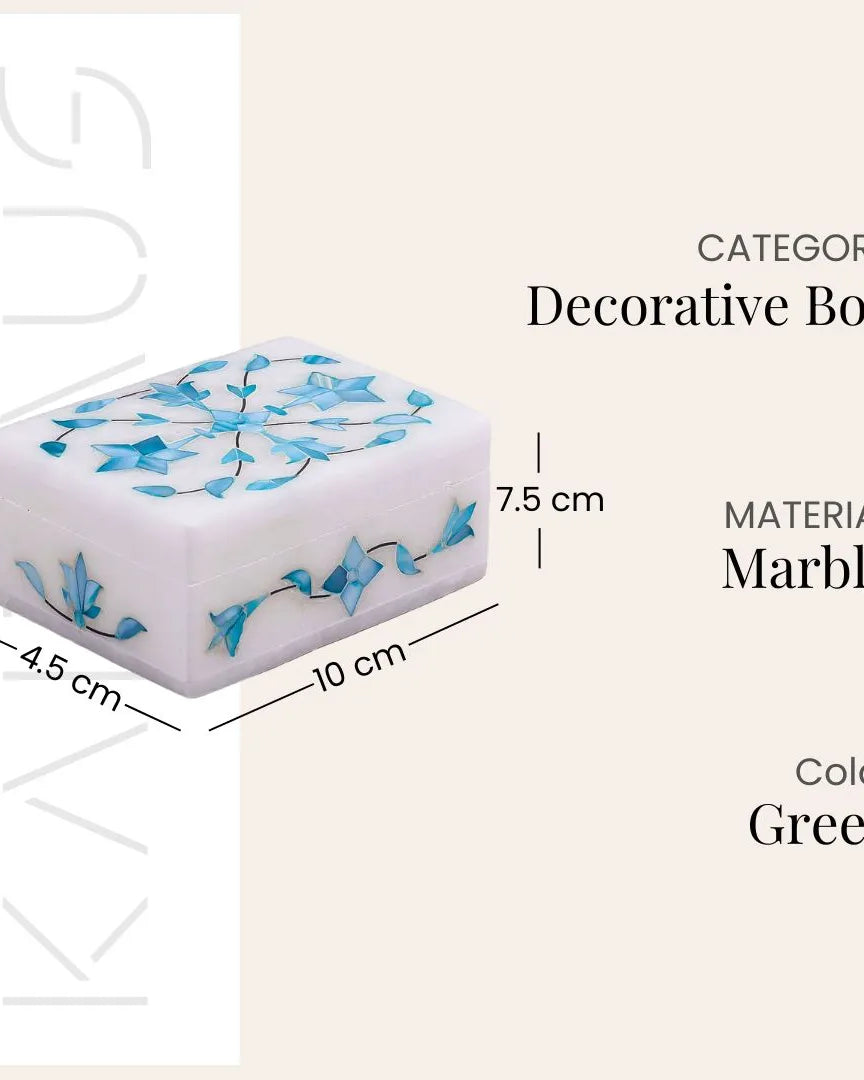 Antique Natural Green Marble Jewelry Box