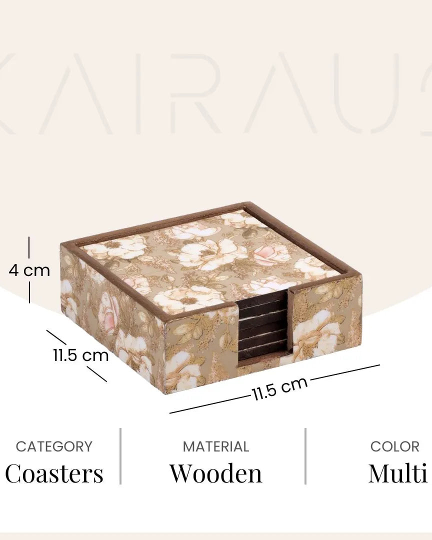 Luxury Handcrafted Wooden Coasters (Set of 6)