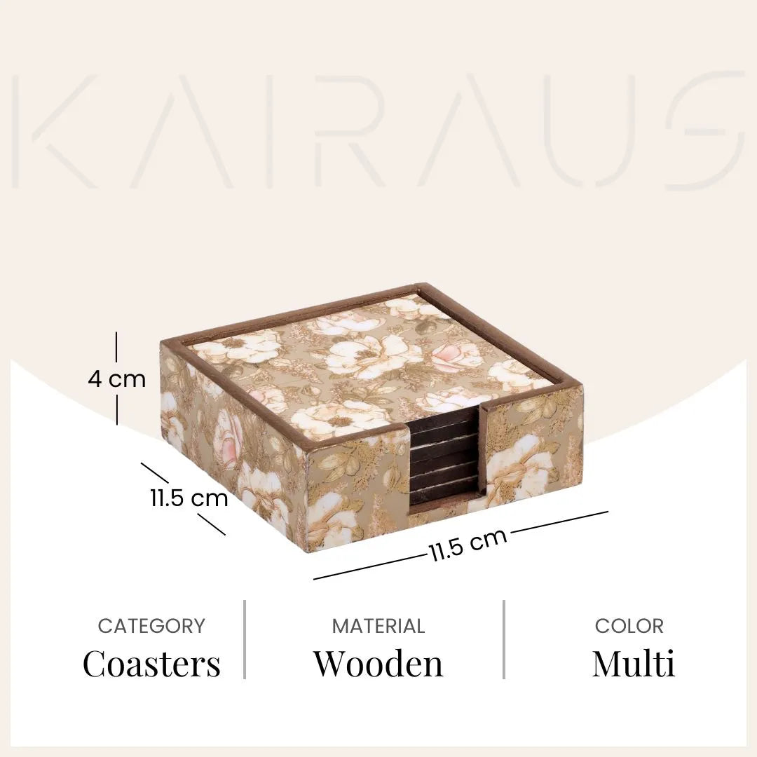 Luxury Handcrafted Wooden Coasters (Set of 6)