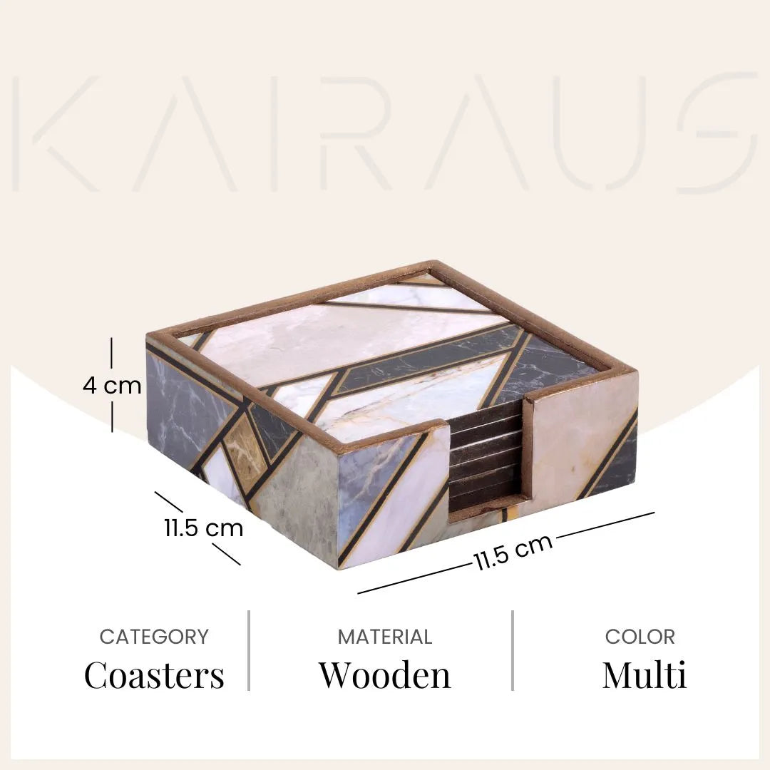 Luxury Shades of Green Square Coasters (Set of 6)