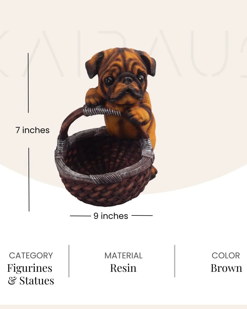 Brown Puppy Basket Buddy