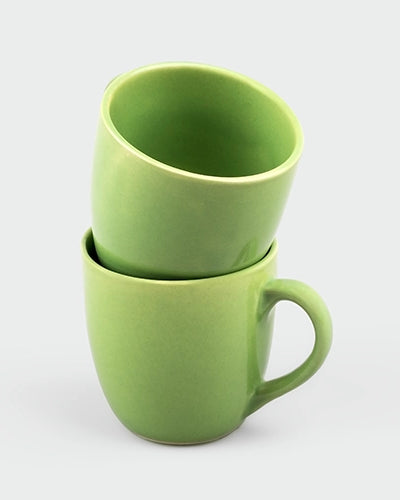 Pear Green Glossy Ceramic Cups (Set Of 2)