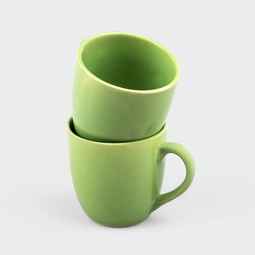 Pear Green Glossy Ceramic Cups (Set Of 2)