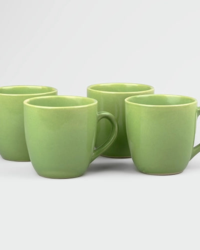 Pear Green Glossy Ceramic Cups (Set Of 4)