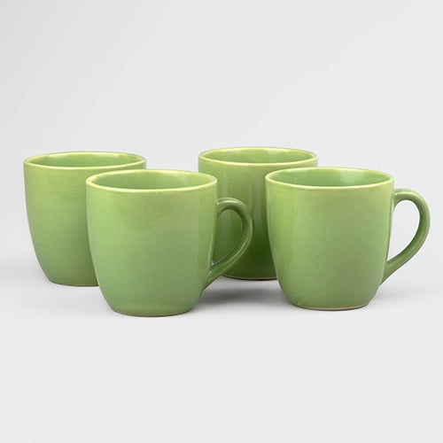 Pear Green Glossy Ceramic Cups (Set Of 4)