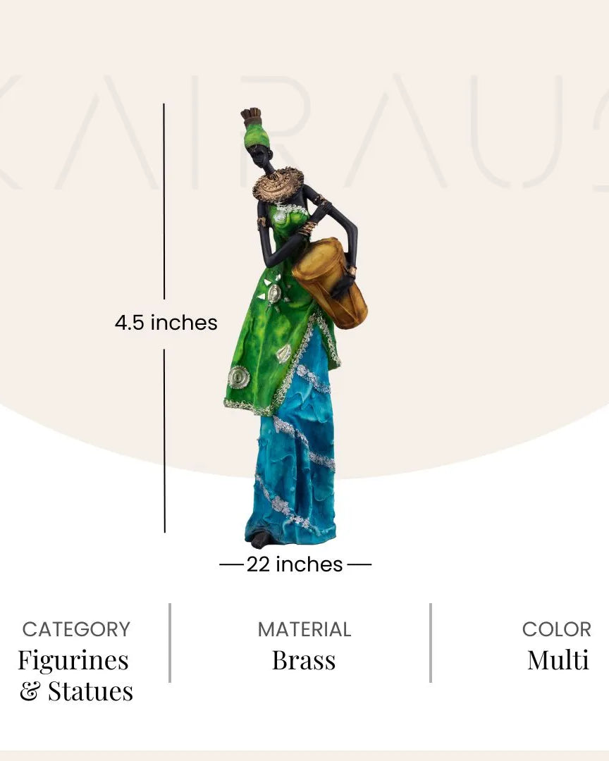 African Woman Holding Drum