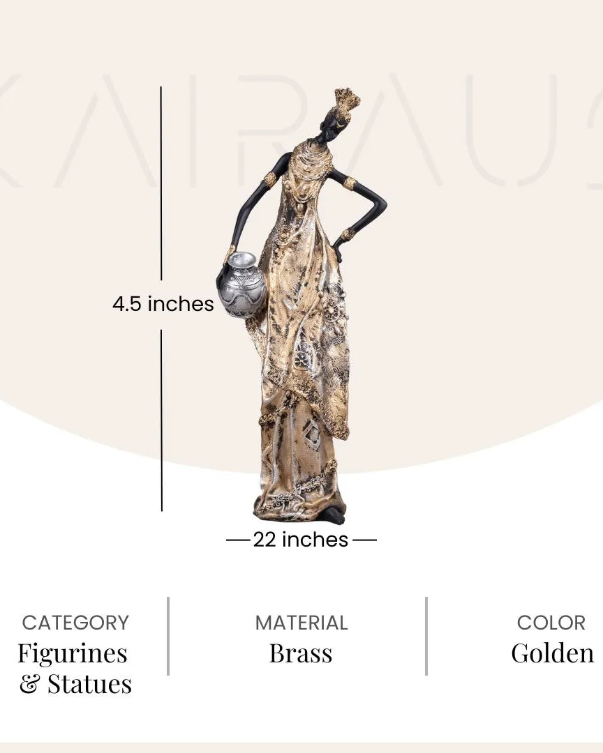 Antique African Tribal Woman Statue