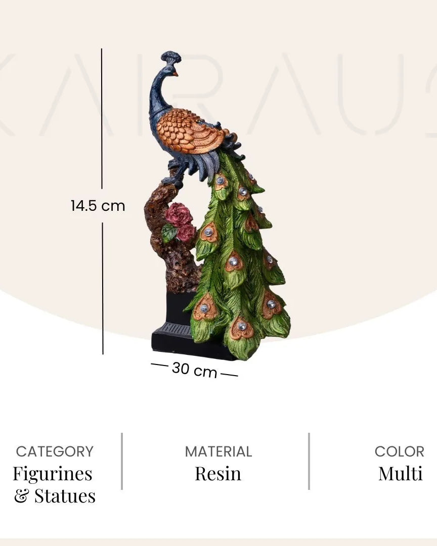 Royal Elegance Peacock Statue