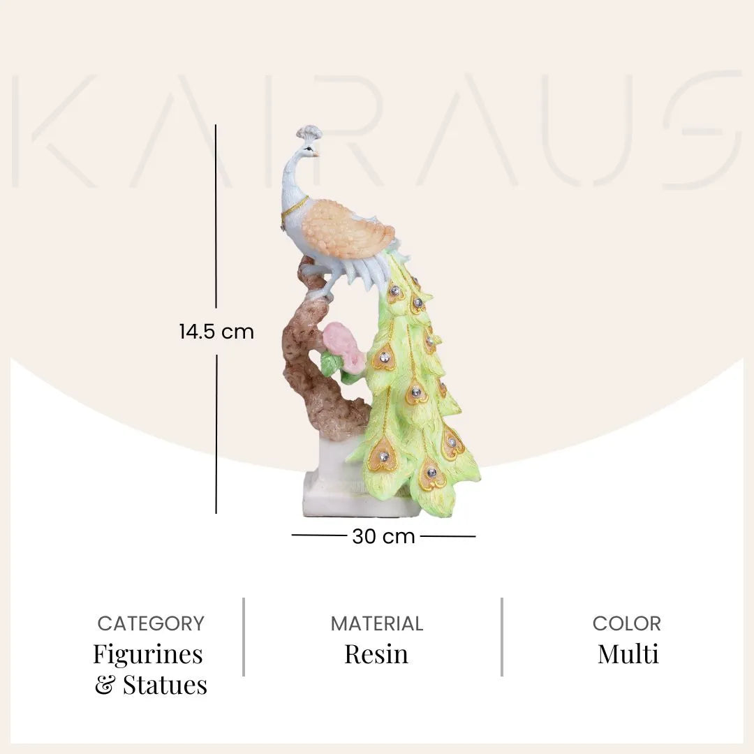 Majestic Sunrise Peacock Statue