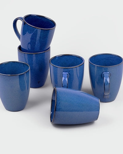 Midnight Sea Ceramic Coffee Mugs (Set of 6)