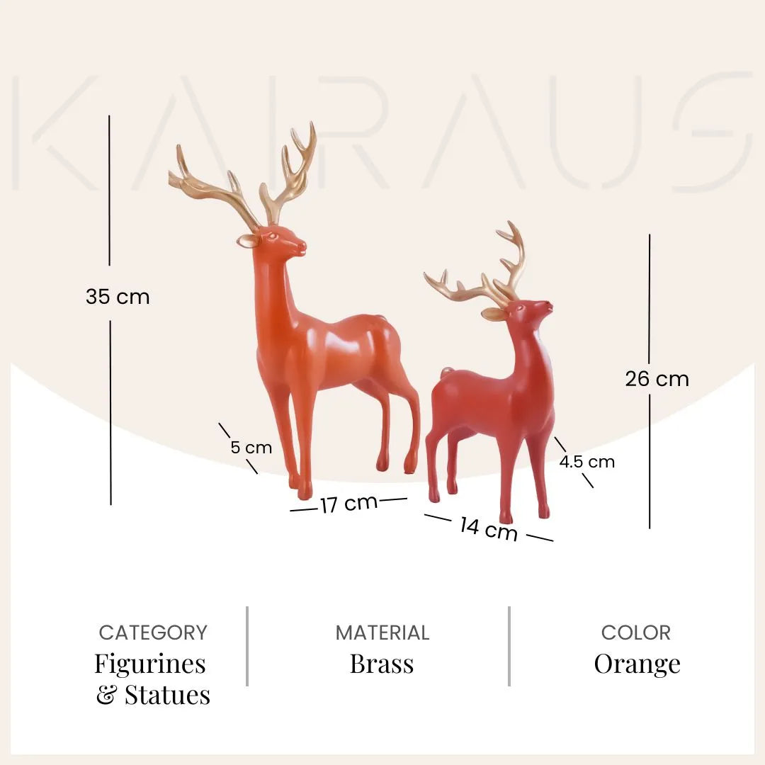Orange and Gold Deer Statue