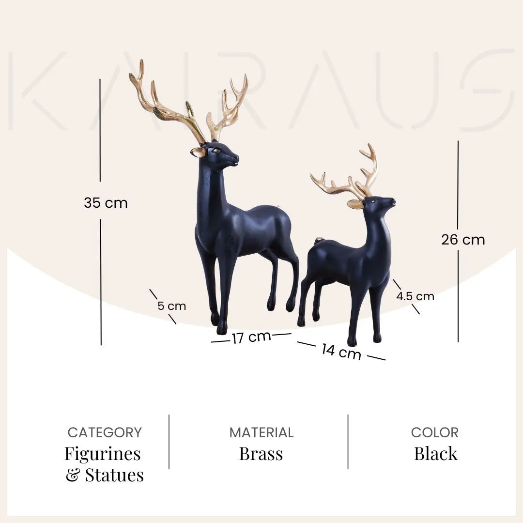 Black and Gold Deer Statue