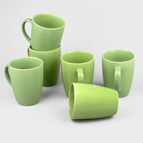 Gorgeous Green Ceramic Coffee Mug Set of 6