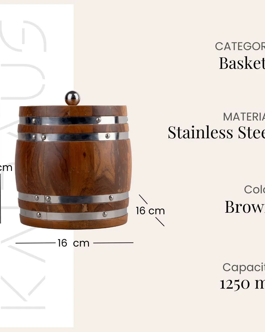 Rustic Wooden Ice Bucket