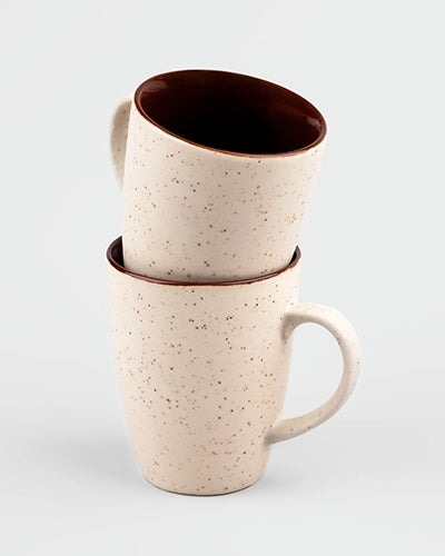Ivory Mist Ceramic Coffee Mugs (Set of 2)