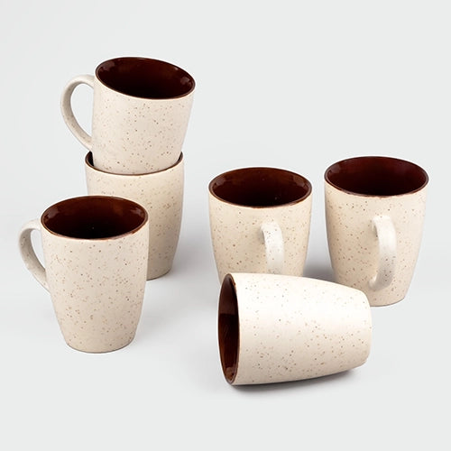 Ivory Mist Ceramic Coffee Mugs (Set of 6)