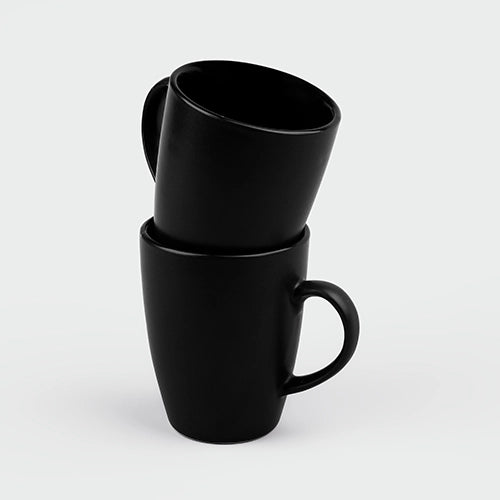 Matte Black Ceramic Coffee Mugs (Set of 2)