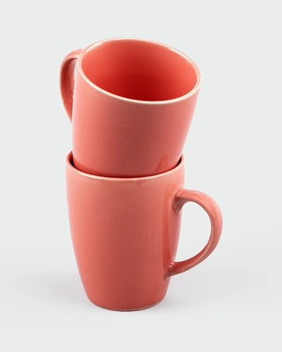 Peach Blush Ceramic Coffee Mugs (Set of 2)
