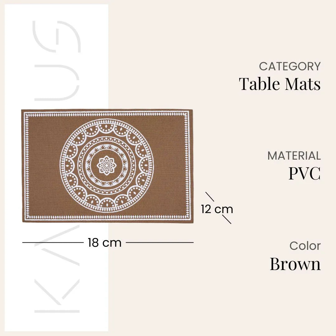 Brown And White Rectangular Mat