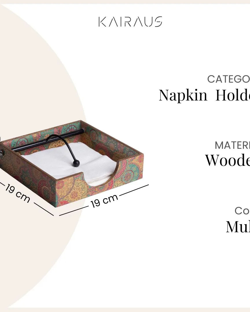 Premium Glossy Wooden Tissue Holder