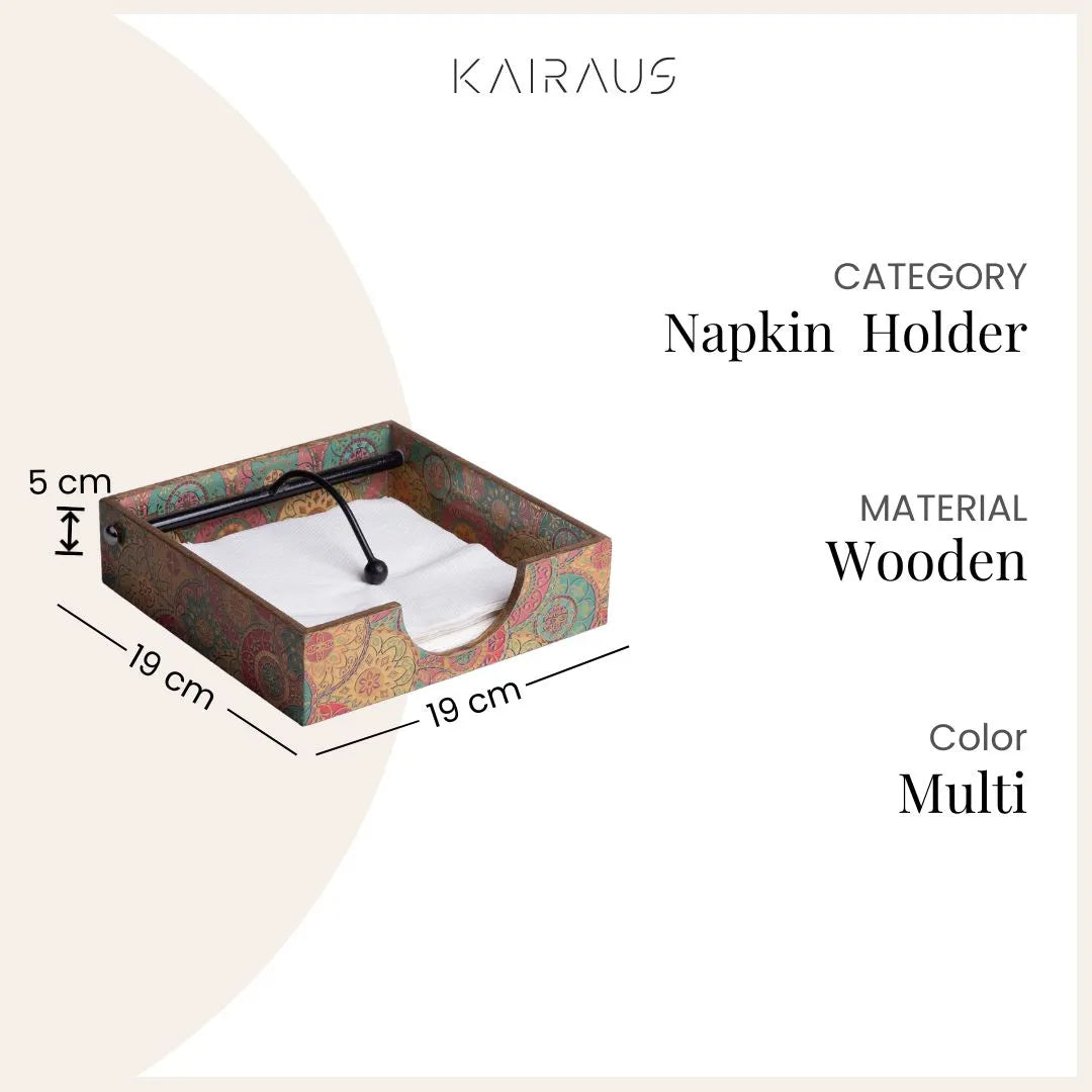 Premium Glossy Wooden Tissue Holder