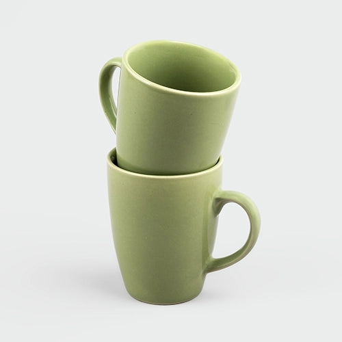 Serene Sage Ceramic Coffee Mugs (Set of 2)
