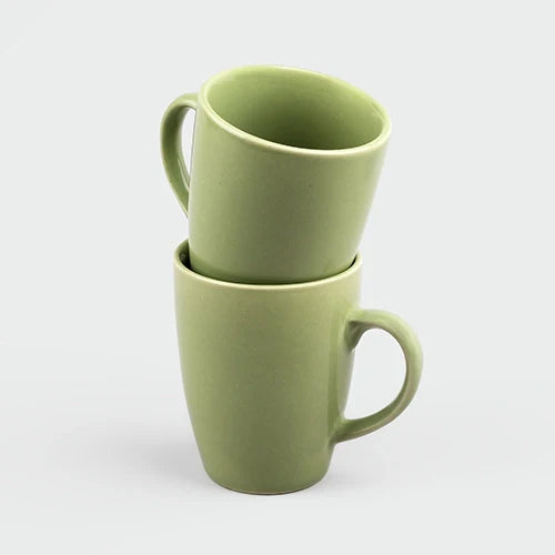 Serene Sage Ceramic Coffee Mug Set of 2