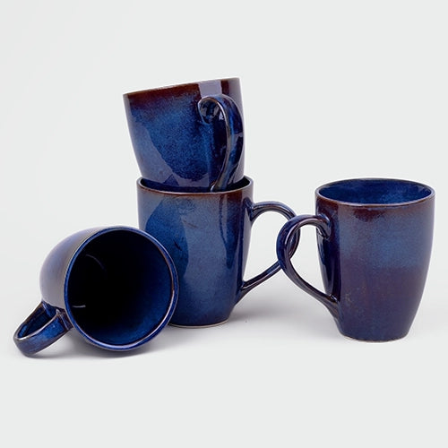 Charcoal Blue Ceramic Coffee Mugs (Set of 4)