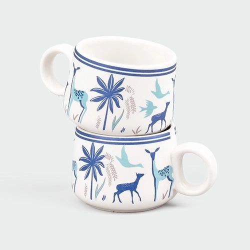 Deer Print Tea Cups (Set of 2)