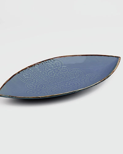 Sky Blue Leaf Lace Platter