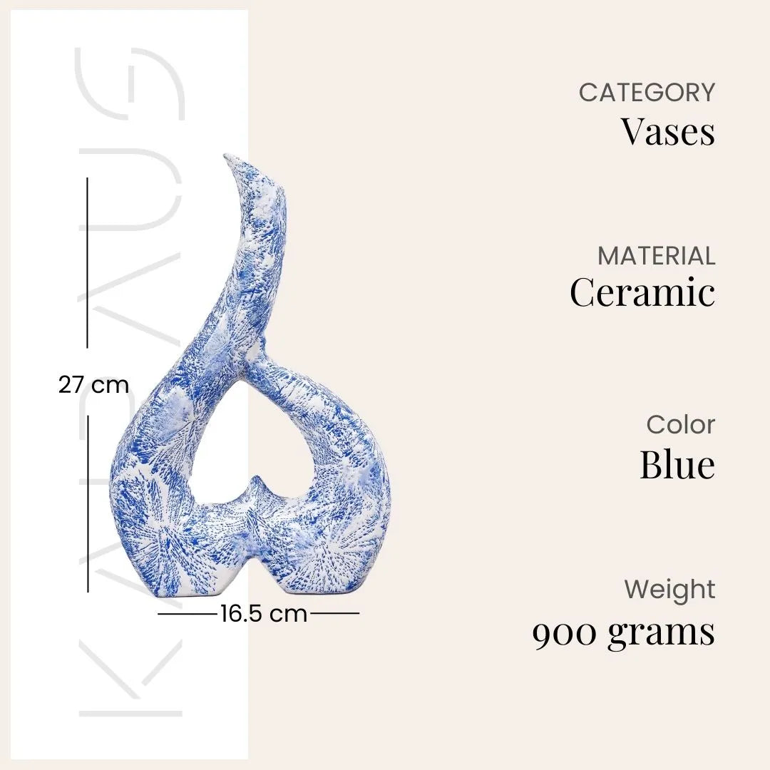 Blue & White Modern Art Vase