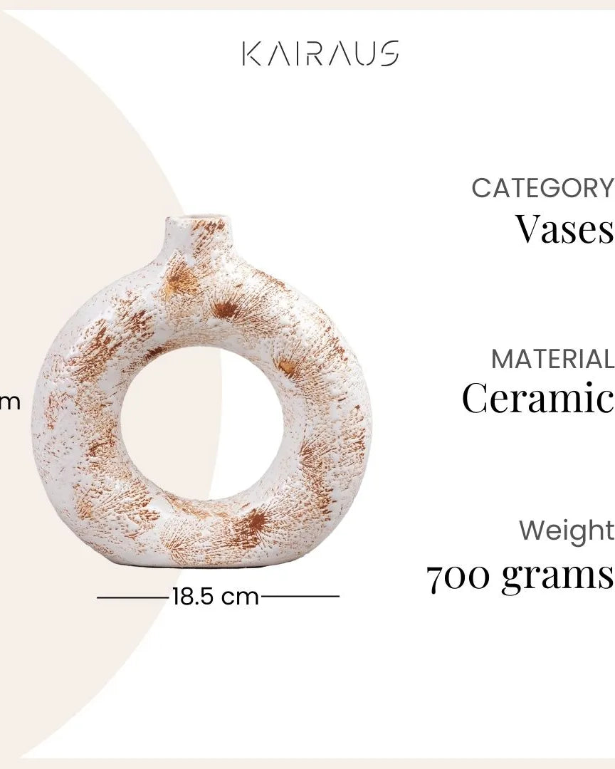 Brown Donut Ring Vase