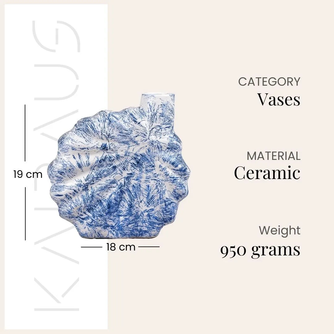 Blue Shell Flower Vase