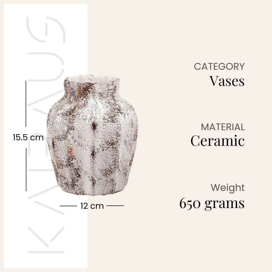 Brownish Scalloped Textured Vase